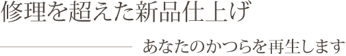 修理を超えた新品仕上げ あなたのかつらを再生します